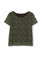 ダルメシアンレースブラウス/カーキ(180)