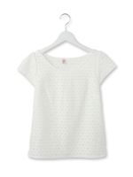 フラワーレースブラウス/ブルー(092)