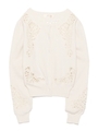 レース刺繍カーディガン/OWHT