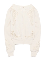 レース刺繍カーディガン/OWHT