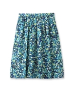 [L]カラフルフレアスカート/サックス(190)