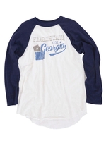 【Casual】GeorgiaプリントラグランL/S Tee/ネイビー