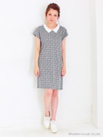 【chille anap】襟付き柄ワンピース/GRY