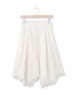 フリンジ付き変形スカート/ブルー(092)