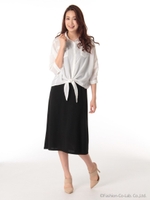 ボイルシャツ×ロングOPセット/オフホワイト