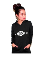 【ANAP】プリントフーディーロングワンピース/BK