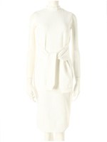 ウエスト巻き風ワンピース/ホワイト