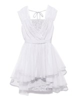 カシュクールチュールワンピース/SAX