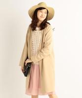 ノーカラーチェスターコート