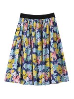 フラワーガーデンピンタックフレアスカート/ネイビー