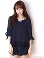 【新色入荷】袖リボンタックレースセットアップ/ピンク