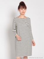 ・ボーダーサックワンピース/Navy