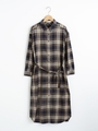 チェックシャツワンピース/ネイビー柄