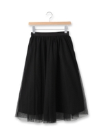 チュールミディー丈スカート/ブラック(019)