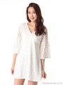 総レースワンピ/オフホワイト