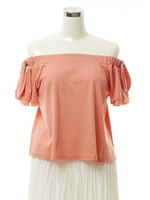 モダールカットオフショルトップス/ブラック