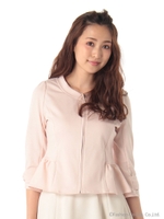 上品フリルジャケット/シロ