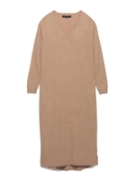 Vネックロングワンピ/LGRY