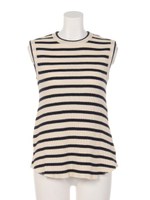 【BED&BREAKFAST】STRIPE RIB Sleeveless/GRAYmix