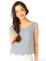 オープンネックスカラトップス/ブルー