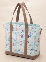 チェックフラワーPTマザーズバッグ/サックス