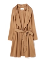 テンセルストレッチダンボール　ベルト付きフードコート/グレー(021)