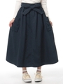 フロントリボンマキシ丈スカート/Navy
