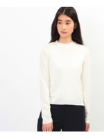 ミラノリブ立ち衿プルオーバニット/アイボリー(004)