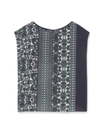 [S]アラベスクプリントブラウス/ダークグリーン(123)