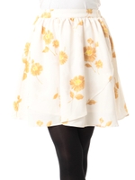 【W】ラッフルフラワースカート/アイボリー