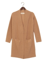 ★JC 畦 LG ポケット付き ラップ ロングカーディガン/M.Brn