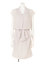 Ｖネックゆるシャツワンピース≪自宅で洗える≫/ライトグレー