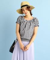 ギンガムオフショルダーブラウス