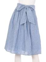 ストライプリネンタックスカート≪自宅で洗える≫/ダスティ