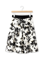 フラワー柄プリーツミディ丈スカート/ネイビー(193)