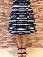 マルチボーダースカート/レッド柄