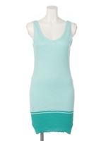 リブニットバイカラータンクOP/ピンク