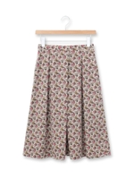 小花柄タックミディスカート/ネイビー(193)