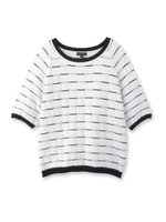 [L]チェック編みニットプルオーバー/ベージュ(352)