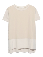 [Salon de Balcony]綿モダール×シフォンTシャツ/KKI