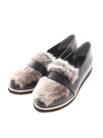 【AZUL by moussy】フェイクファーデザインローファー/柄BLK