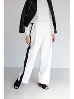 【AZUL by moussy】合織カットソーワイドパンツ/WHT