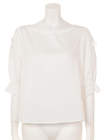 【an another angelus】袖リボンプルオーバーブラウス/NAVY