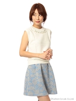 オパールポンチタックフレアースカート/オフホワイト