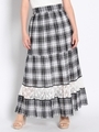 チェック柄マキシスカート/レッド