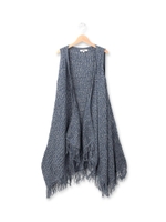 フリンジヘムノースリニットカーディガン/ネイビー(093)