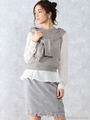 ブラウスニット3点SET/カーキ