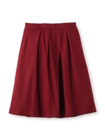 プリーツミディ丈スカート/ボルドー(064)