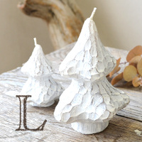 ホワイトウォッシュパティツリーキャンドル［L］