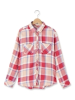 レーヨンチェックシャツ/レッド(262)